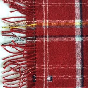 PRICE DROP! Red Plaid 100% Lambswool Scarf